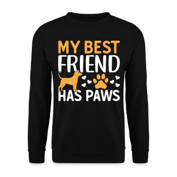 My Best Friend Has Paws - Cute Dog Lover Pet Dog O - Unisex Pullover - Schwarz - Vorne - Alina (178cm) & Michal (187cm)