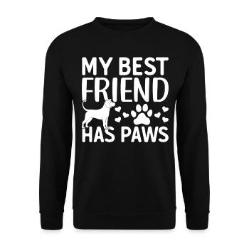 My Best Friend Has Paws - Pet Dog Owner Cute Dog L - Unisex Pullover - Schwarz - Vorne - Alina (178cm) & Michal (187cm)