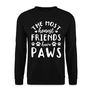 The Most Honest Friends Have Paws - Pet Dog Owner - Unisex Pullover - Schwarz - Vorne - Alina (178cm) & Michal (187cm)