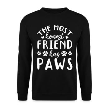 The Most Honest Friend Has Paws - Pet Dog Owner Do - Unisex Pullover - Schwarz - Vorne - Alina (178cm) & Michal (187cm)
