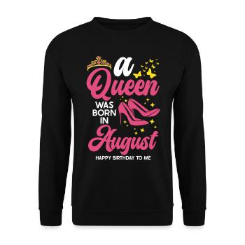 A queen was born in August All the best - Unisex Sweatshirt - black - Front - Alina (178cm) & Michal (187cm)