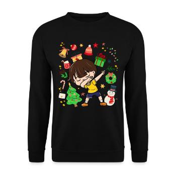 Dab Young Child Christmas Tree Decorations Xmas - Unisex Sweatshirt - black - Front - Alina (178cm) & Michal (187cm)