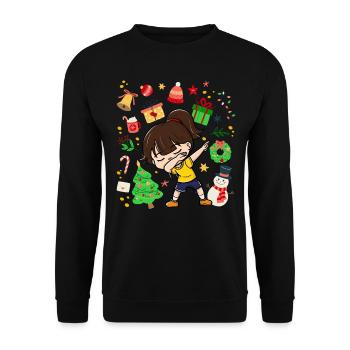 Dab Girl Child Christmas Tree Decoration - Unisex Sweatshirt - black - Front - Alina (178cm) & Michal (187cm)