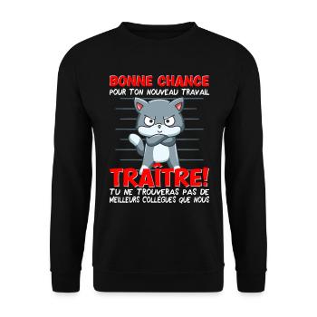 Départ collègue travail nouvel emploi bonne chance - Sweat-shirt Unisexe - noir - Devant - Alina (178cm) & Michal (187cm)