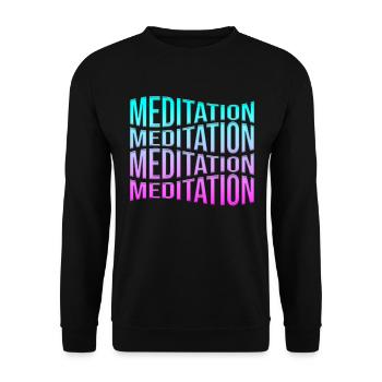 méditation - Sweat-shirt Unisexe - noir - Devant - Alina (178cm) & Michal (187cm)