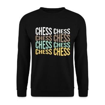 Schach - Unisex Pullover - Schwarz - Vorne - Alina (178cm) & Michal (187cm)