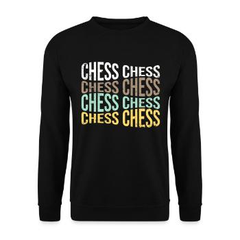 Schach - Unisex Pullover - Schwarz - Vorne - Alina (178cm) & Michal (187cm)