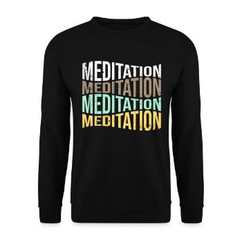 méditation - Sweat-shirt Unisexe - noir - Devant - Alina (178cm) & Michal (187cm)