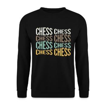 Schach - Unisex Pullover - Schwarz - Vorne - Alina (178cm) & Michal (187cm)