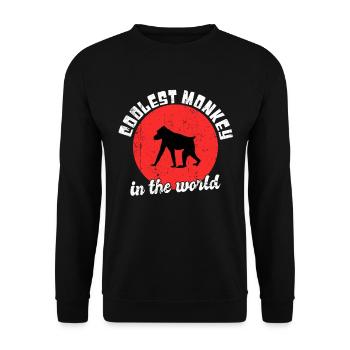 Cooler Affe Spruch - Unisex Pullover - Schwarz - Vorne - Alina (178cm) & Michal (187cm)