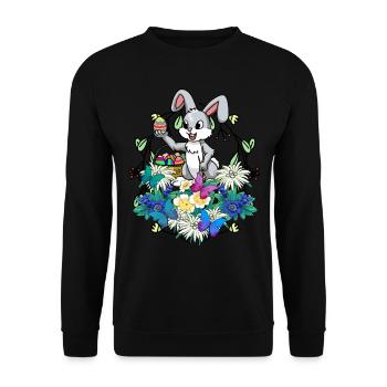 Early Spring Easter Eggs Easter Brush Easter - Unisex Sweatshirt - black - Front - Alina (178cm) & Michal (187cm)