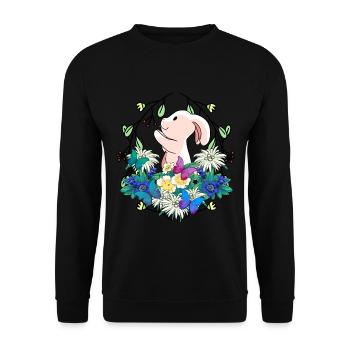 Early Spring Rabbit Easter Nature - Unisex Sweatshirt - black - Front - Alina (178cm) & Michal (187cm)