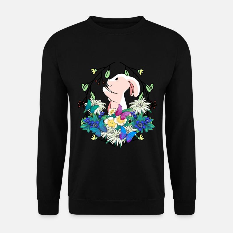 Early Spring Rabbit Easter Nature - Unisex Sweatshirt - black