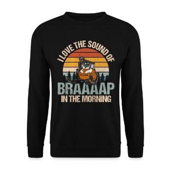 I Love The Sound Of Braaaap Snowmobile Riding - Unisex Sweatshirt - black - Front - Alina (178cm) & Michal (187cm)