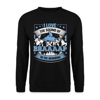I Love The Sound Of Braaaap Snowmobile Riding - Unisex Sweatshirt - black - Front - Alina (178cm) & Michal (187cm)