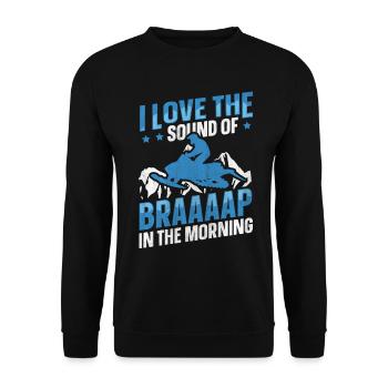 I Love The Sound Of Braaaap Snowmobile Riding - Unisex Sweatshirt - black - Front - Alina (178cm) & Michal (187cm)