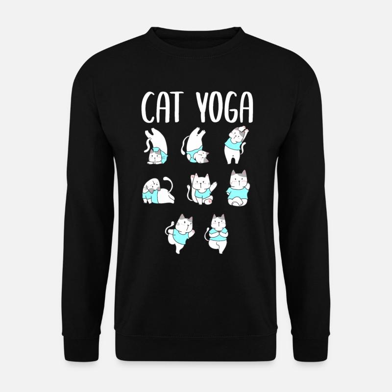 Cat Yoga For Yoga Lover - Unisex Pullover - Schwarz