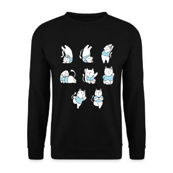 Cat Yoga pour Yoga Lover - Sweat-shirt Unisexe - noir - Devant - Alina (178cm) & Michal (187cm)
