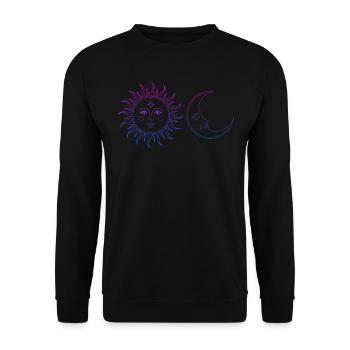 Yoga Sun Salutation Astrology Yoga Mat Meditation - Unisex Sweatshirt - black - Front - Alina (178cm) & Michal (187cm)