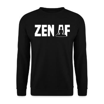 Zen AF Yoga Sitting Cushion Yoga Mat Meditation Ku - Unisex Sweatshirt - black - Front - Alina (178cm) & Michal (187cm)