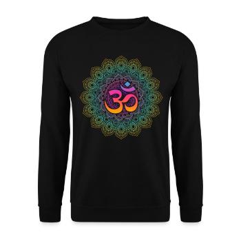 Om Meditations Mandalas Yoga For Yoga Students - Unisex Sweatshirt - black - Front - Alina (178cm) & Michal (187cm)