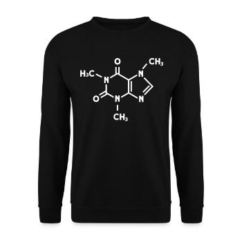 Caffeine Molecule For Barista And Coffee Lover - Unisex Sweatshirt - black - Front - Alina (178cm) & Michal (187cm)