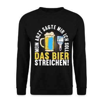 Beer drinkers Beer drinking - Unisex Sweatshirt - black - Front - Alina (178cm) & Michal (187cm)