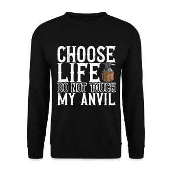 Blacksmith Forging Anvil - Unisex Sweatshirt - black - Front - Alina (178cm) & Michal (187cm)