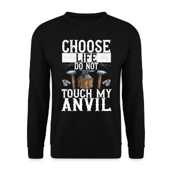 Enclume de forge forgeuse - Sweat-shirt Unisexe - noir - Devant - Alina (178cm) & Michal (187cm)