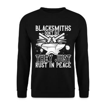 Blacksmith Forging Anvil - Unisex Sweatshirt - black - Front - Alina (178cm) & Michal (187cm)