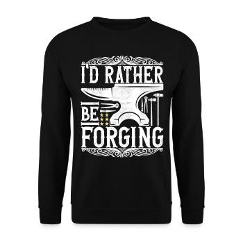 Blacksmith Forging Anvil - Unisex Sweatshirt - black - Front - Alina (178cm) & Michal (187cm)