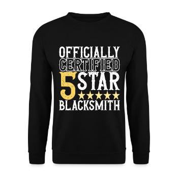 Blacksmith Forging Anvil - Unisex Sweatshirt - black - Front - Alina (178cm) & Michal (187cm)