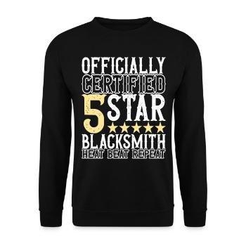 Blacksmith Forging Anvil - Unisex Sweatshirt - black - Front - Alina (178cm) & Michal (187cm)
