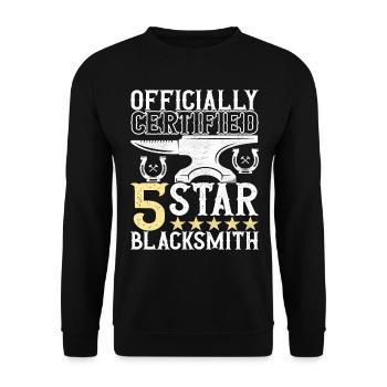 Blacksmith Forging Anvil - Unisex Sweatshirt - black - Front - Alina (178cm) & Michal (187cm)
