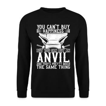Blacksmith Forging Anvil - Unisex Sweatshirt - black - Front - Alina (178cm) & Michal (187cm)