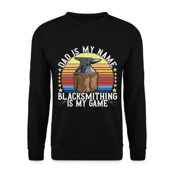 Blacksmith Forging Anvil - Unisex Sweatshirt - black - Front - Alina (178cm) & Michal (187cm)