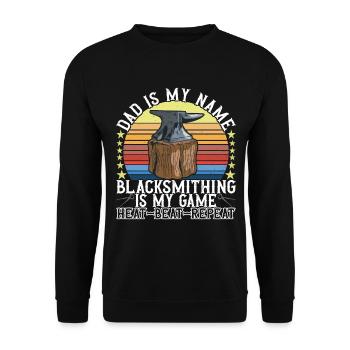 Blacksmith Forging Anvil - Unisex Sweatshirt - black - Front - Alina (178cm) & Michal (187cm)