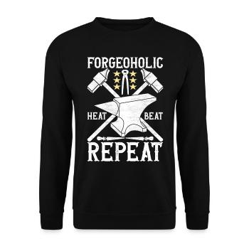 Blacksmith Forging Anvil - Unisex Sweatshirt - black - Front - Alina (178cm) & Michal (187cm)
