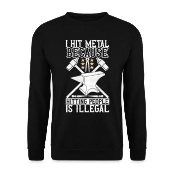 Blacksmith Forging Anvil - Unisex Sweatshirt - black - Front - Alina (178cm) & Michal (187cm)