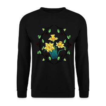Cuisson des fleurs Jonquilles Nature Jardinier Flore - Sweat-shirt Unisexe - noir - Devant - Alina (178cm) & Michal (187cm)