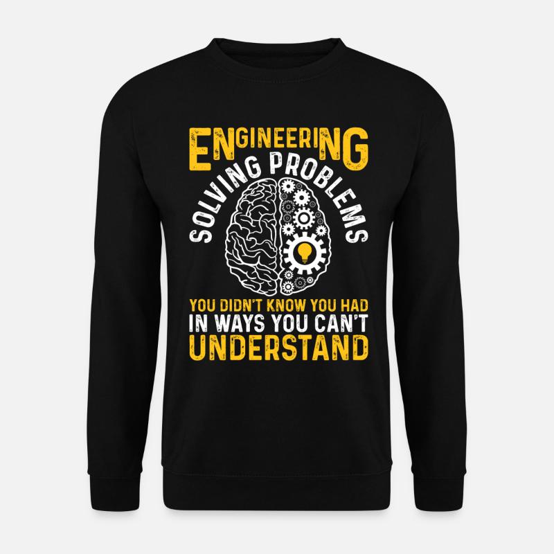 Funny Engineer Engineering Gear Brain Technician E - Unisex Sweatshirt - black