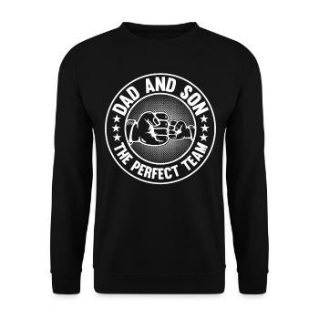 Dad And Son The Perfect Team - Daddy Father's Day - Unisex Sweatshirt - black - Front - Alina (178cm) & Michal (187cm)