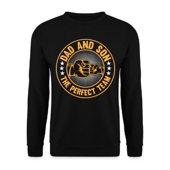 Daddy Father's Day - Dad And Son The Perfect Team - Unisex Sweatshirt - black - Front - Alina (178cm) & Michal (187cm)