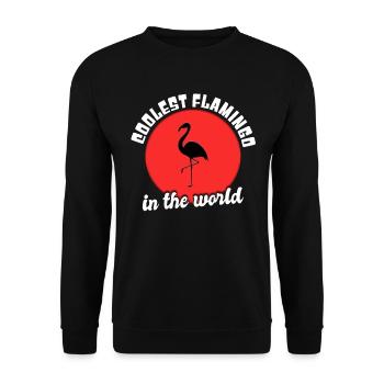 Cooler Flamingo Spruch - Unisex Pullover - Schwarz - Vorne - Alina (178cm) & Michal (187cm)