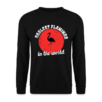 Cooler Flamingo Spruch - Unisex Pullover - Schwarz - Vorne - Alina (178cm) & Michal (187cm)
