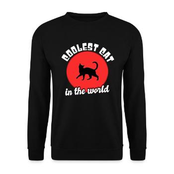 Coole Katze Spruch - Unisex Pullover - Schwarz - Vorne - Alina (178cm) & Michal (187cm)