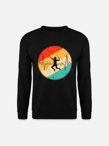 Badminton retro heartbeat - Unisex Sweatshirt - black