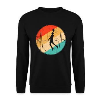baseball retro herzschlag - Unisex Pullover - Schwarz - Vorne - Alina (178cm) & Michal (187cm)