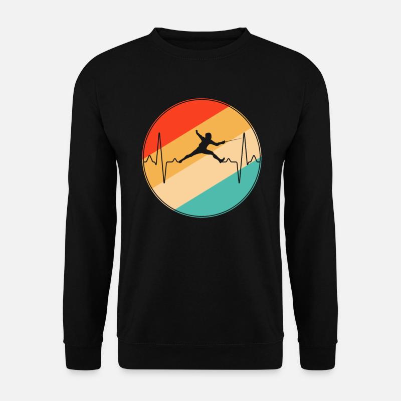 Fechten Retro Herzschlag - Unisex Pullover - Schwarz