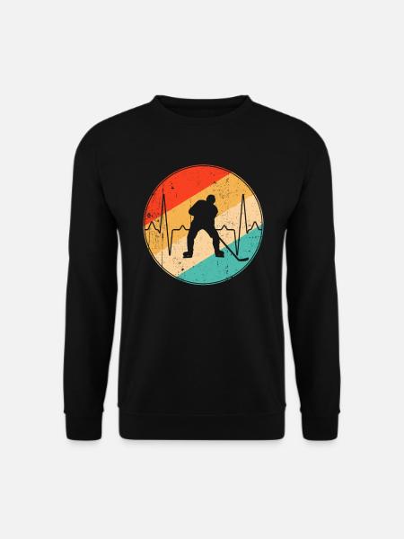 Eishockey Retro Herzschlag - Unisex Pullover - Schwarz